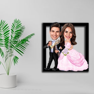 Huwelijksbedankjes voor gasten geschenken voor haar Valentijnsdag aangepaste cartoon houten frame moeder van de bruid geschenk van dochter foto ornament