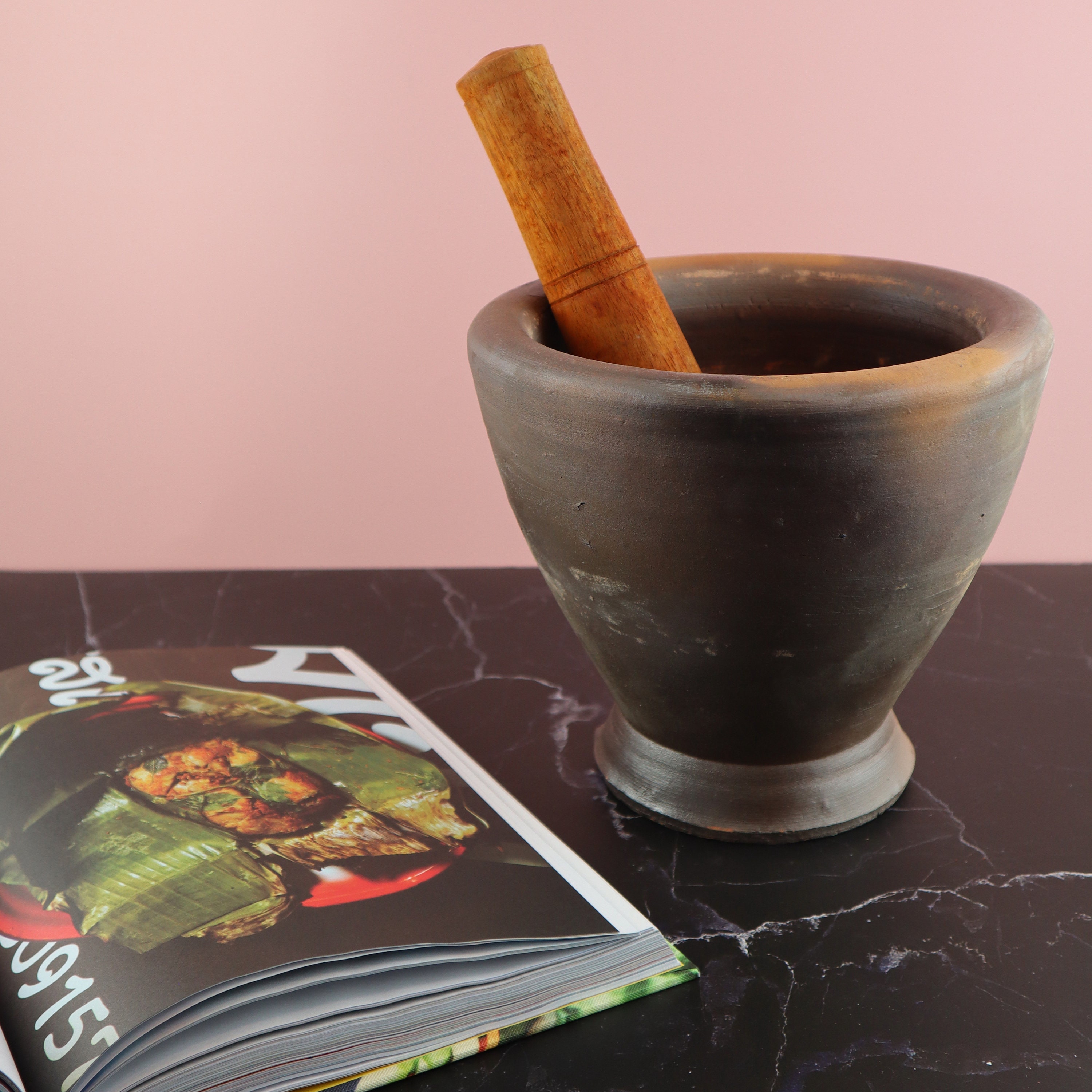 Thai Lao Khmer Burmese Mortar and Pestle 3 Pieces Set krok for Green