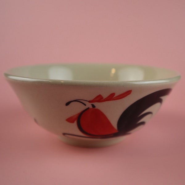 Thai Rooster Vintage Design Ceramic Soup Bowl - Authentic Noodle Soup Bowl Southeast Asia Style, Salad Bowl, Rice Bowl