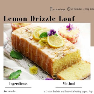 Digital Recipe -Lemon Drizzle Cake