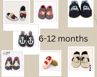 Leather moccasins- first walker shoes for toddlers boys and girls- for 6-12 months