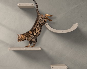 Wall Mounted Cat Climbers (Oatmeal) - Set of 4 Shelves