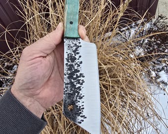 Hand Forged Cleaver - Spalted Maple Handle, High Carbon Steel