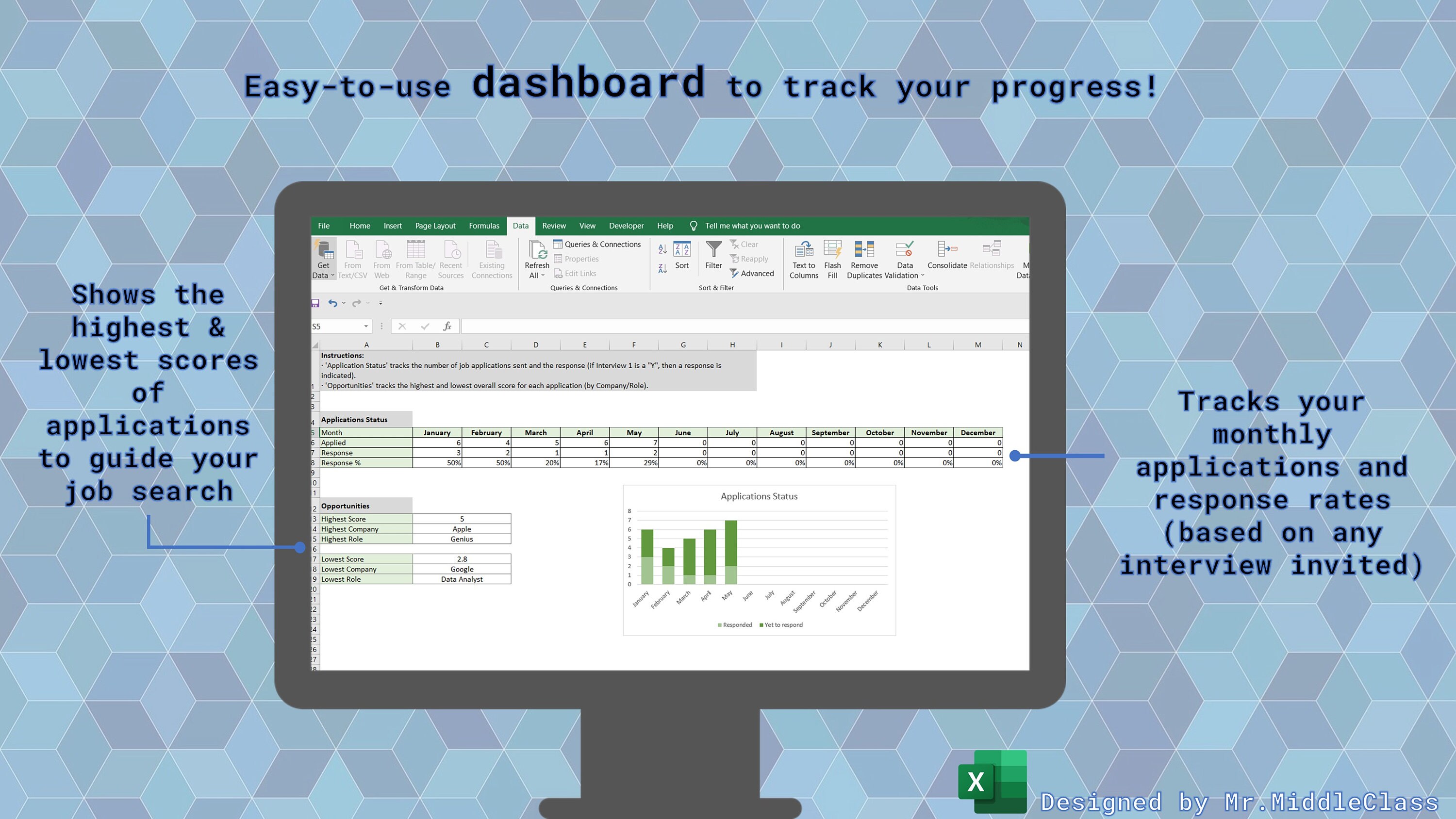 Job Tracking System Examples Track and Evaluate Your Job Applications! | Excel Spreadsheet | Job ...