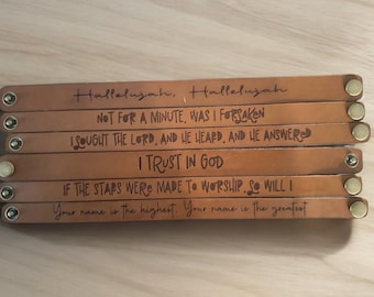 Leather Bracelets with Christian quotes