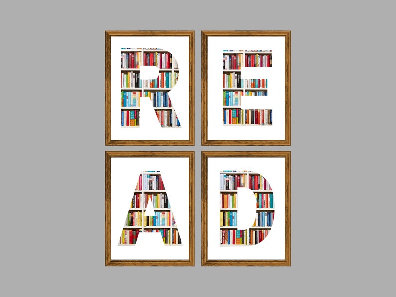 READ Wall Art READ Print for Classroom Library Library Wall Etsy
