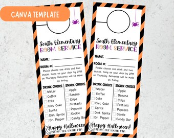 Halloween Room Service Door Hanger, PTA Room Service Door Hanger, Room Service Door Hanger Template, PTA fall, PTA Halloween