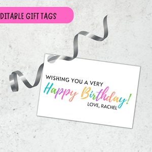 Happy Birthday Gift Tags, Birthday Gift Tags, Happy Birthday Tags