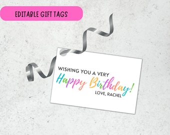 Happy Birthday Gift Tags, Birthday Gift Tags, Happy Birthday Tags