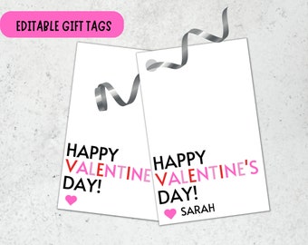 Valentine's Day Gift Tag, Valentines Tag, Editable Valentine's Day Tag