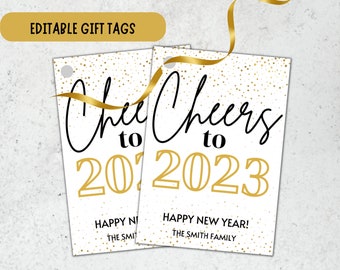 New Years Gift Tags, Cheers to 2023 Gift Tags, Cheers to the New Year Tags, Gift Tags