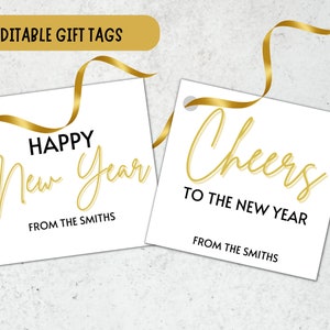 Happy New Year Gift Tags, New Year Tags, Cheers to the New Year Tag