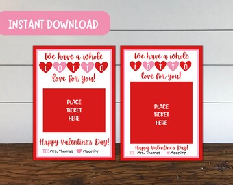 Lotto Love For You Ticket Holder, Lottery Ticket Holder, Teacher Valentine,