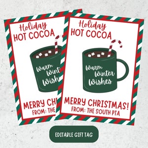 Christmas Gift Tags, Hot Cocoa Gift Tag, Teacher Gift Tag
