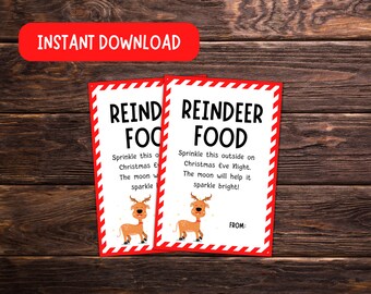 Reindeer Food Gift Tag, Reindeer Food Tag, Christmas Gift Tag, Holiday Gift Tag
