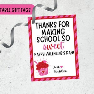 Valentine&#39;s Day Gift Tag, Valentine Teacher Gift Tag, Valentine Teacher Gift