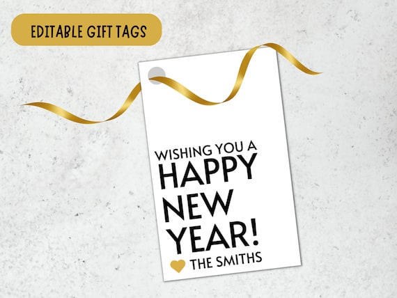 New Year Gift Tags, New Years Tags, New Year Gift Tags, 2025 Gift Tag