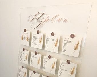 Acryl Sitzplan/Tischplan Hochzeit Boho