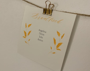 Minimalist seating chart with gold elements for hanging wedding | place cards | Seating Chart Cards | seat cards