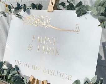 Engagement Welcome Sign | wedding | Henna Celebration | Mevlut made of acrylic glass