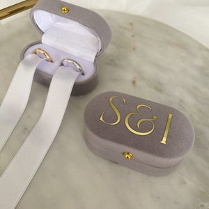 Engagement Set engagement tray marble tray Velvet ring box golden scissors personalisable image 4