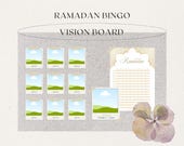 Ramadan Vision Board Template | Ramadan Bingo Goals Tracker | Editable Islamic Printable | Ramadan Planner Template | Canva Template Ramadan