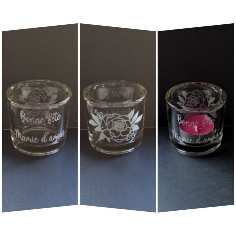 Photophore Bonne Fête Mamie d'amour