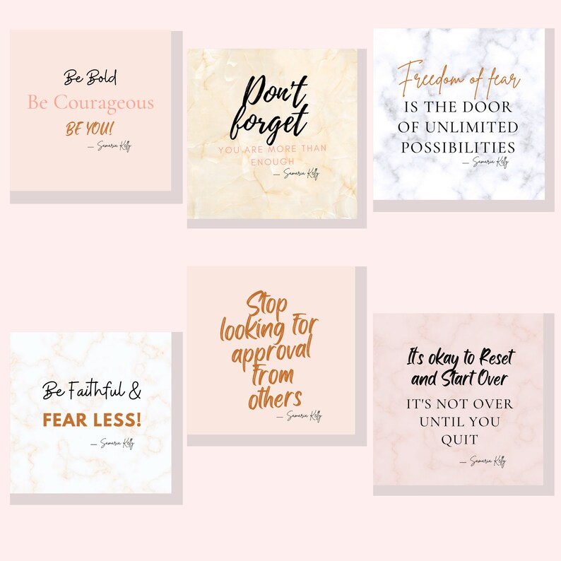 25 Motivational Quotes Canva Templates Inspirational Phrases | Etsy