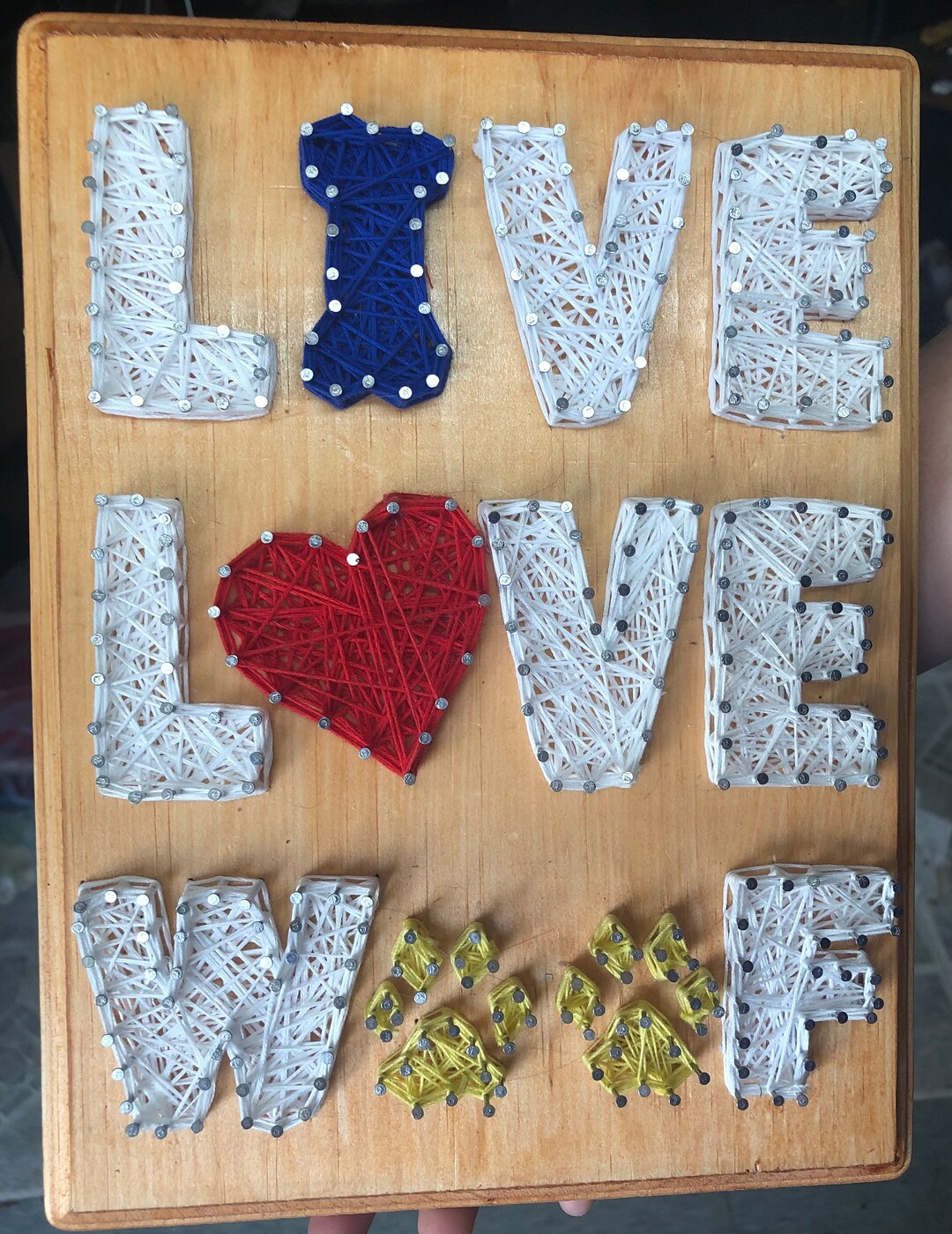 Live Love Woof String Art Wall Decor Etsy
