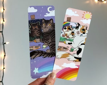 Cat Artist Self Portrait Bookmark | Stationery