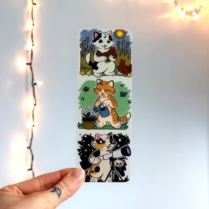 Cute Chibi Cat Hobbies Bookmark | cottagecore aesthetic stationary