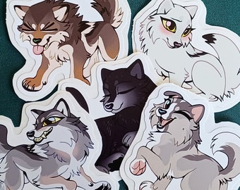 Cute Chibi Wolf Stickers | Matte Vinyl Decal