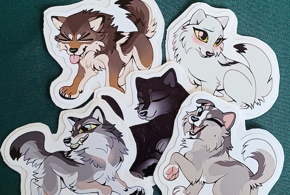 Cute Chibi Wolf Stickers | Matte Vinyl Decal