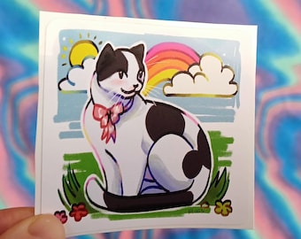Rainbow Cat Sticker | Matte Vinyl Decal