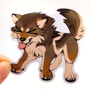 Süßer Frecher Wolf Aufkleber | Glänzender Vinyl-Aufkleber