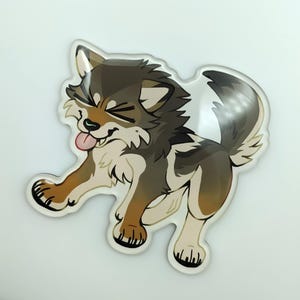 Cute Sassy Wolf Fridge Magnet | clear epoxy acrylic magnet