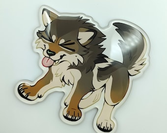 Wolf Magnet | Clear Epoxy Acrylic