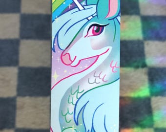 Holographic Kirin Bookmark: Kawaii Pastel Cardstock