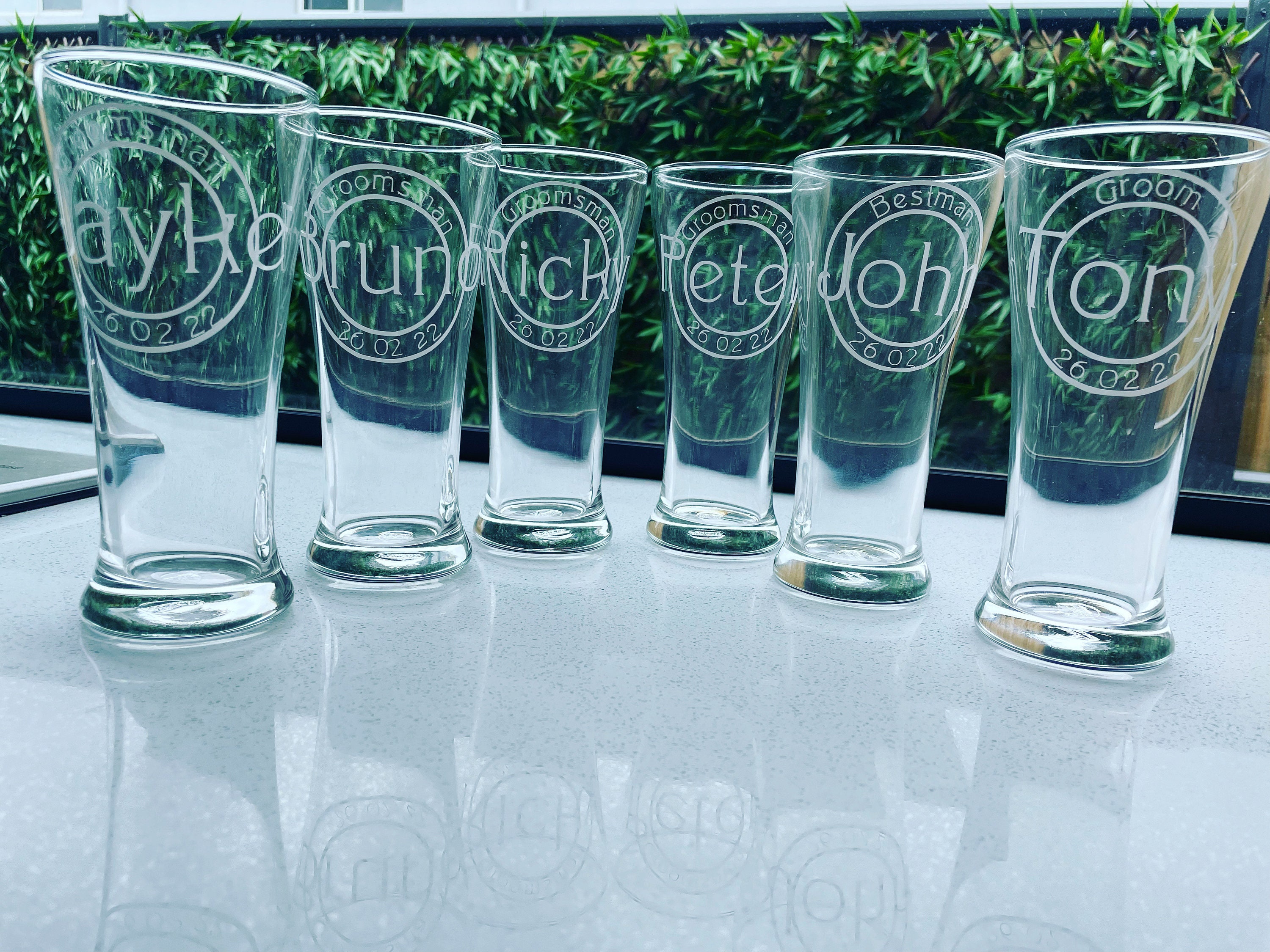 Personalised Wedding Beer Glasses Etsy