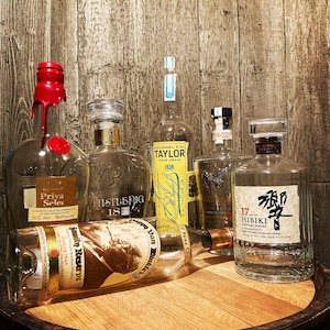 Custom made Upcycled Liquor Bottle Lamp