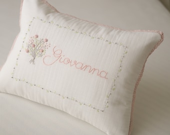 Handmade Keepsake Named Pillowcase,Name Embroidered Baby Pillowcase,  Personalized Newborn Hospital Pillowcase,Personalized Baby Shower Gift