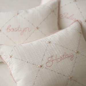 Handmade Keepsake Named Pillowcase,Name Embroidered Baby Pillowcase,  Personalized Newborn Hospital Pillowcase,Personalized Baby Shower Gift