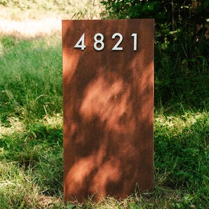 Address Sign - Yard Address Sign - Rusted - Custom Address Sign - Driveway Address Sign -Grande