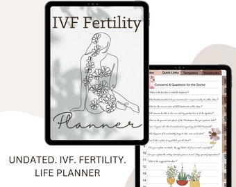 Planificador de FIV, Seguimiento de su viaje de FIV, Planificador de vida, Planificador de FIV de fertilidad, Planificador de cuidado personal y bienestar, Planificador de diario de fertilidad, Embarazo