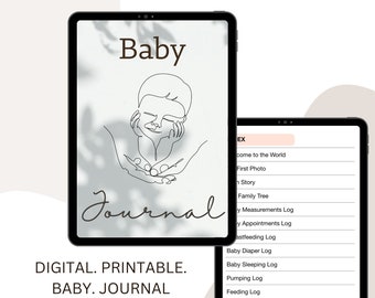 Diario para bebés, DIGITAL E IMPRIMIBLE, descarga digital, diario para bebés compatible con GoodNotes, imprimible en tamaño carta de EE. UU. (8,5 x 11 pulgadas)