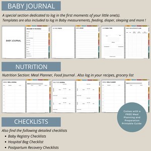 Puede incluir: Un diario para beb&eacute;s con pesta&ntilde;as y secciones coloridas para llevar un registro de los hitos del beb&eacute;, la nutrici&oacute;n y las listas de verificaci&oacute;n. El diario incluye secciones para "Bienvenido al mundo", "Mi primera foto", "Historia del nacimiento", "Nuestro &aacute;rbol geneal&oacute;gico", "Registro de medidas del beb&eacute;", "Diario de comidas semanales", "Diario de alimentos diarios", "Planificador de comidas semanales" y "Listas de verificaci&oacute;n".