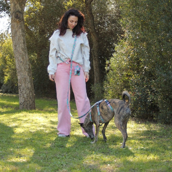 Choose between normal leash or multi-position leash, exclusive design, various lengths available, pink leopard print