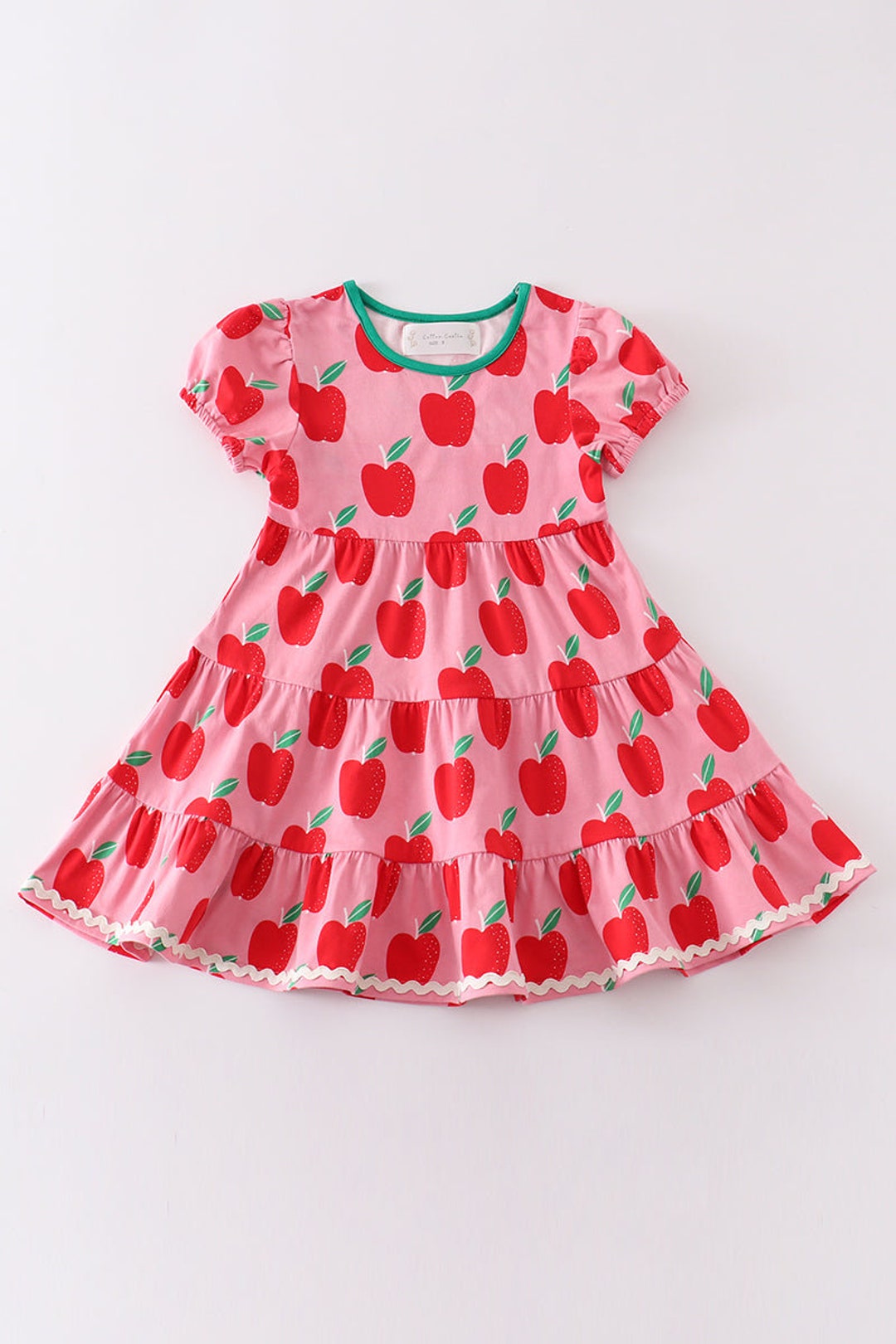 Organic Watercolor Apples Back to School Dress