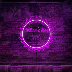 Personalized Bar Sign Custom Home Bar LED Sign Decors Bar Club Sign Cocktail Bar Wall Art Decors Beer Bar Sign For Him Man Cave Neon Sign
