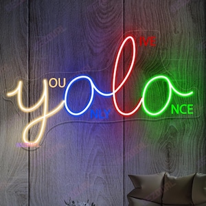 You Only Live Once LED Wall Light Colorful Motivational Neon Decor Aesthetic Bedroom Sign Fun Wall Art for Bar Gaming Room Home Wall Decor